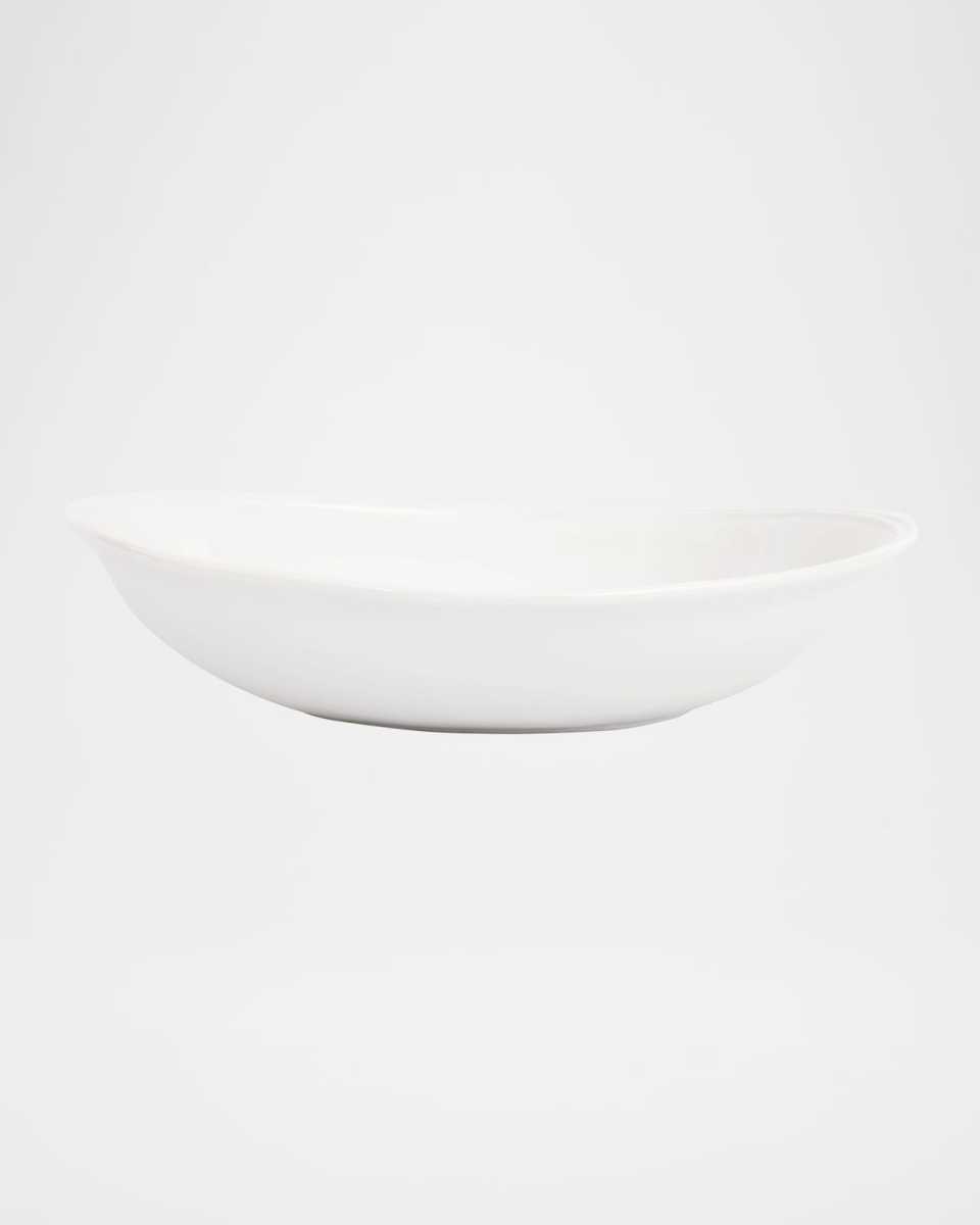 Aria White Oval Shallow Bowl